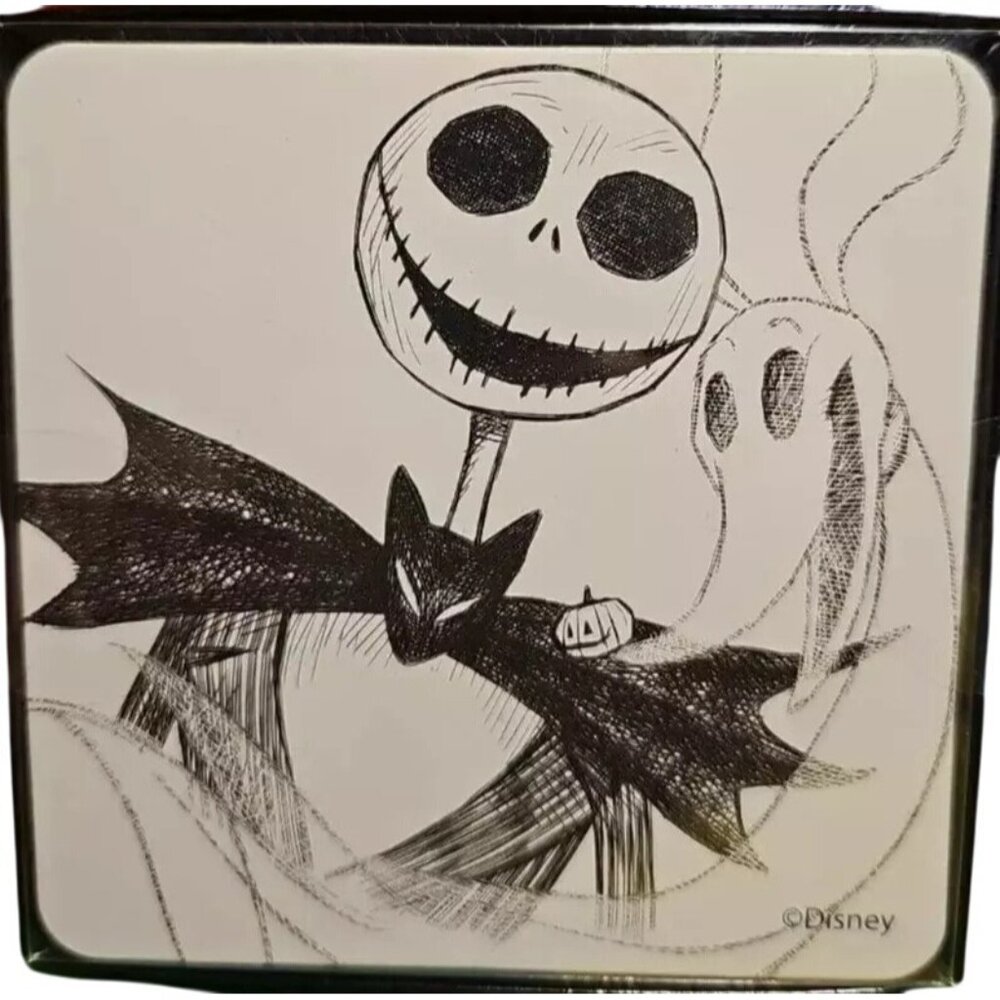DIsney Tim Burton's The Nightmare Before Christmas 4 Pack Coasters 4 x 4 NEW